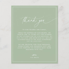 Budget Sage Green Wedding Hartelijk dank Flyer