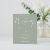 Budget Sage Green Wedding Invitation (Staand voorkant)