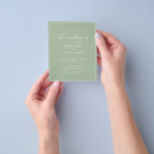 Budget Sage Green Wedding Invitation Flyer (Hand)