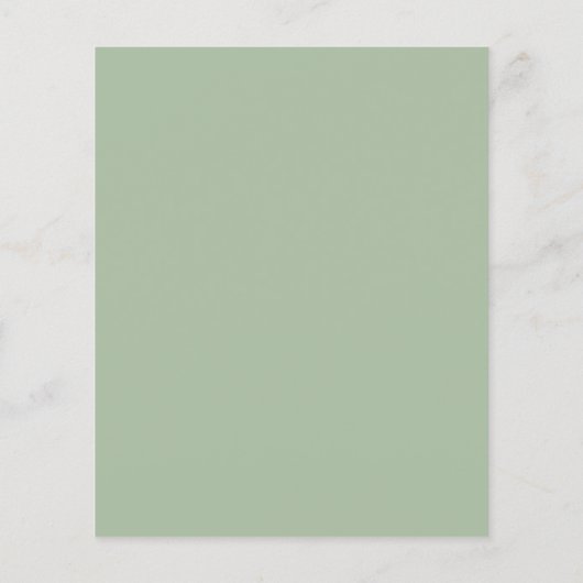 Budget Sage Green Wedding Invitation Flyer (Achterkant)