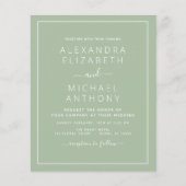Budget Sage Green Wedding Invitation Flyer (Voorkant)