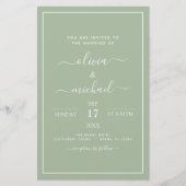 Budget Sage Green Wedding Modern Typografie (Voorkant)