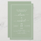 Budget Sage Green Wedding Modern Typografie (Voorkant / Achterkant)
