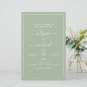 Budget Sage Green Wedding Modern Typografie (Staand voorkant)