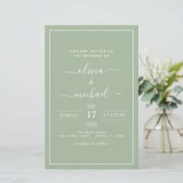 Budget Sage Green Wedding Modern Typografie
