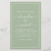 Budget Sage Green Wedding Modern Typografie (Voorkant)