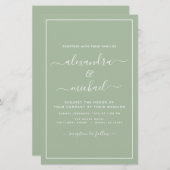 Budget Sage Green Wedding Modern Typografie (Voorkant / Achterkant)