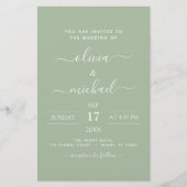 Budget Sage Green Wedding Modern Typografie (Voorkant)