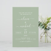 Budget Sage Green Wedding Modern Typografie (Staand voorkant)