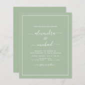 Budget Sage Green Wedding Modern Typografie (Voorkant / Achterkant)