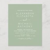 Budget Sage Green Wedding Modern Typografie (Voorkant)