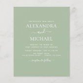 Budget Sage Green Wedding Modern Typografie Flyer (Voorkant)