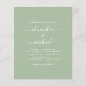 Budget Sage Green Wedding Modern Typografie Flyer (Voorkant)