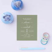 Budget Sage Green Wedding Modern Typografie Flyer (Enkel)