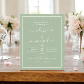 Budget Sage Green Wedding Modern Typography Flyer