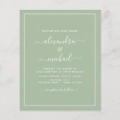 Budget Sage Green Wedding Modern Typography Flyer (Voorkant)