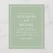 Budget Sage Green Wedding Modern Typography Flyer (Voorkant)
