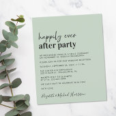 Budget Sage Green Wedding Reception Uitnodiging