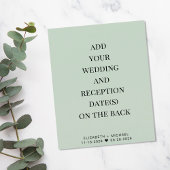 Budget Sage Green Wedding Reception Uitnodiging