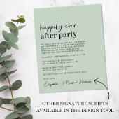 Budget Sage Green Wedding Reception Uitnodiging