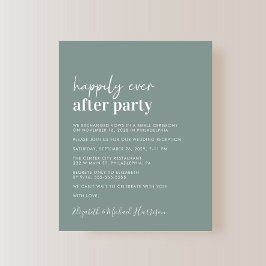 Budget Sage Green Wedding Reception Uitnodiging