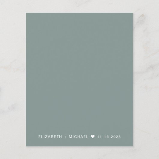 Budget Sage Green Wedding Reception Uitnodiging (Achterkant)