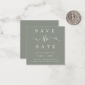BUDGET Sage Green Wedding Save the Date Invitation Notitiekaartje (Voorkant / Achterkant in situ)