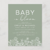 Budget Sage Green Wildflower Baby in Bloom Shower (Voorkant)