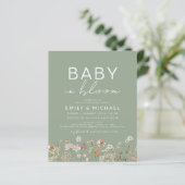 Budget Sage Green Wildflower Baby in Bloom Shower (Staand voorkant)