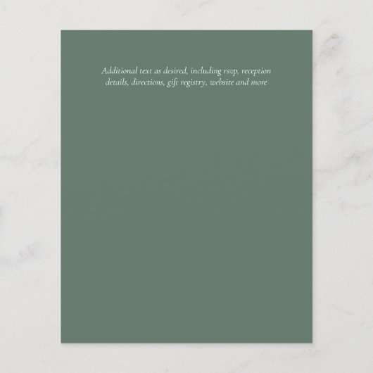 BUDGET Sage Greenery Eucalyptus Wedding Invitae (Achterkant)