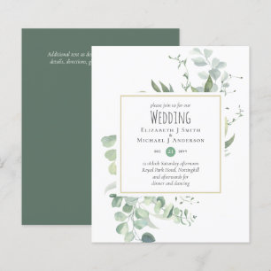 BUDGET Sage Greenery Eucalyptus Wedding Invitae