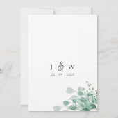 Budget Sage groen Eucalyptus groen Bruiloft Kaart (Achterkant)