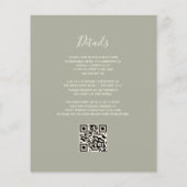 Budget Sage Groen Goud Glitter QR Code Huwelijk (Achterkant)