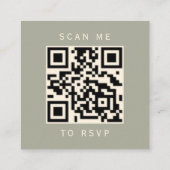 Budget Sage Groen Goud Trouwen QR Code RSVP Informatiekaartje (Achterkant)