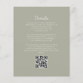 Budget Sage Groen Monogram Crest QR Code Huwelijk (Achterkant)