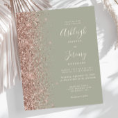 Budget Sage Groen Roze Gouden Glitter Bruiloft