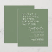 Budget Sage Groene Baby Shower Uitnodiging (Voorkant / Achterkant)