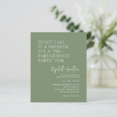 Budget Sage Groene Baby Shower Uitnodiging (Staand voorkant)