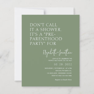 Budget Sage Groene Baby Shower Uitnodiging