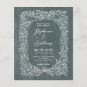 Budget Sage Groene Bloemen Bruiloft Uitnodiging (Voorkant)