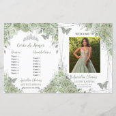 Budget Sage Groene Bloemen Quinceanera Fotoprogram (Voorkant)