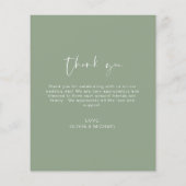 Budget Sage Groene Bruiloft Dank u Foto (Achterkant)