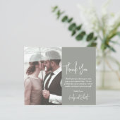 Budget Sage Groene Bruiloft Dank u Fotokaart (Staand voorkant)