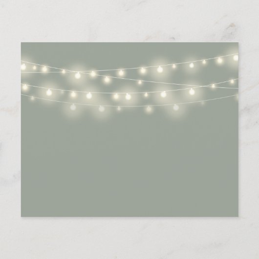 Budget Sage Groene Bruiloft Details Foto Uitnodige (Achterkant)