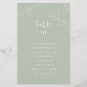 Budget Sage Groene Bruiloft Zitkaart Tafel Kaart (Achterkant)