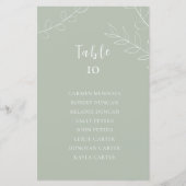 Budget Sage Groene Bruiloft Zitkaart Tafel Kaart (Voorkant)