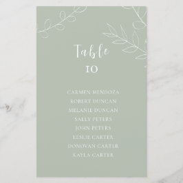 Budget Sage Groene Bruiloft Zitkaart Tafel Kaart