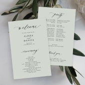 Budget sage groene elegante trouwprogramma