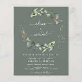 Budget Sage Groene Eucalyptus Bruiloft Uitnodiging Flyer (Voorkant)