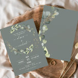 Budget Sage Groene Eucalyptus Bruiloft Uitnodiging Flyer<br><div class="desc">Budget Sage Green Eucalyptus Green Succulent Botanische Waterverf Spring Wedding Invitations op een witte achtergrond - bevat prachtige en elegante scripttypografie met moderne botanische bladeren en groen voor de speciale bruiloftsdag.</div>